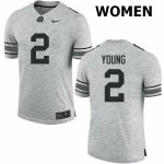 NCAA Ohio State Buckeyes Women's #2 Chase Young Gray Nike Football College Jersey QXE6645RI